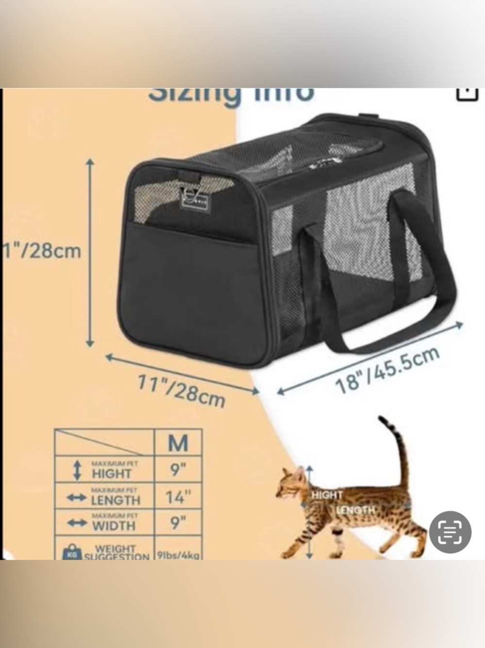 Black Pet Carrier Bag - Travel-Ready Cat & Dog Carrier